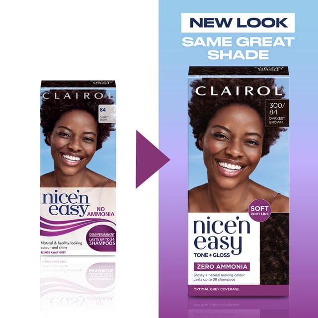 Clairol Nice'N Easy Tone+Gloss Darkest Brown 300/84 Semi Permanent Hair Dye - gallery image 5