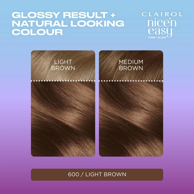 Clairol Nice'N Easy Tone+Gloss Light Brown 600/755 Semi Permanent Hair Dye - gallery image 2