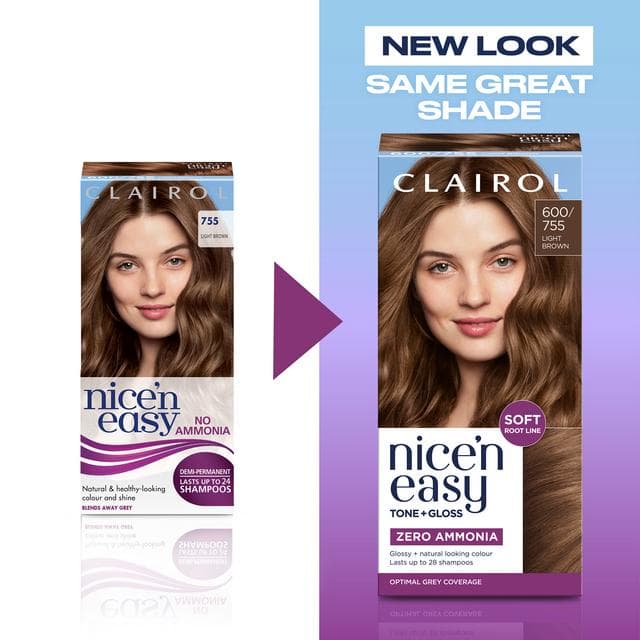 Clairol Nice'N Easy Tone+Gloss Light Brown 600/755 Semi Permanent Hair Dye - gallery image 5
