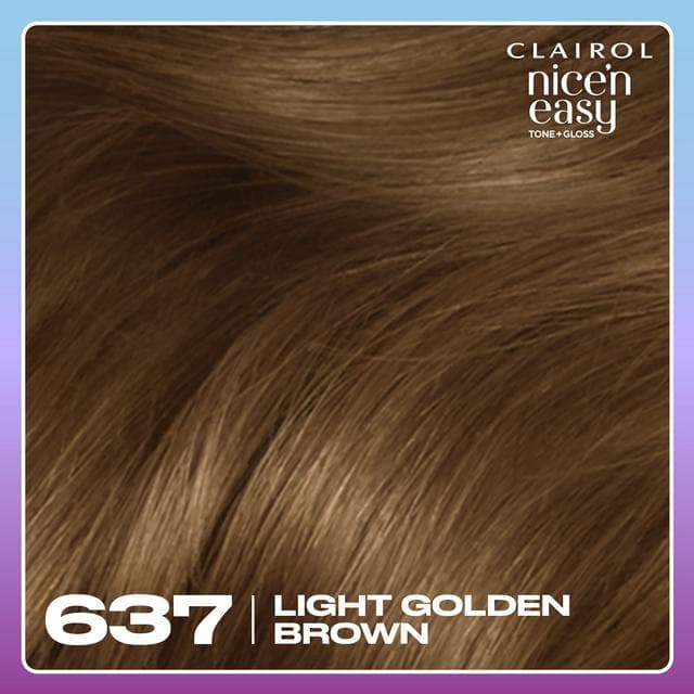 Clairol Nice'N Easy Tone+Gloss Light Golden Brown 637/76 Semi Permanent Hair Dye - gallery image 4