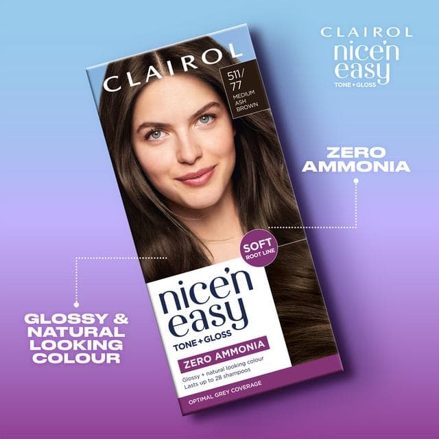 Clairol Nice'N Easy Tone+Gloss Medium Ash Brown 511/77 Semi Permanent Hair Dye - gallery image 6