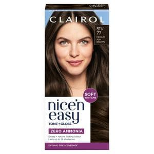 Clairol Nice'N Easy Tone+Gloss Medium Ash Brown 511/77 Semi Permanent Hair Dye