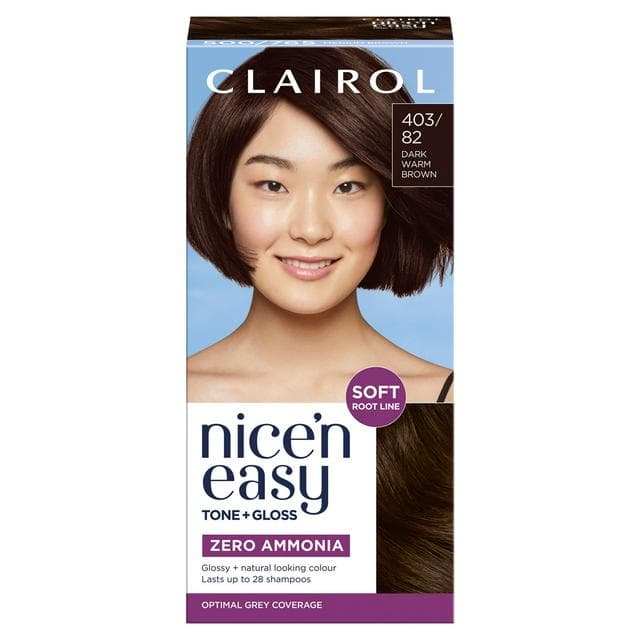 Clairol Nice'N Easy Tone+Gloss Dark Warm Brown 403/82 Semi Permanent Hair Dye - gallery image 1