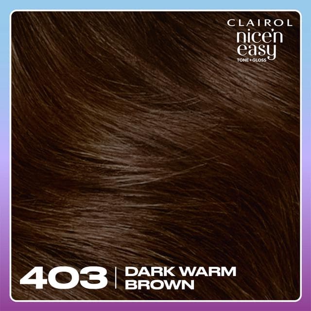 Clairol Nice'N Easy Tone+Gloss Dark Warm Brown 403/82 Semi Permanent Hair Dye - gallery image 4