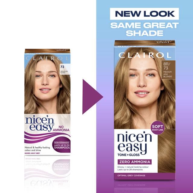 Clairol Nice'N Easy Tone+Gloss Medium Ash Blonde 811/73 Semi Permanent Hair Dye - gallery image 5