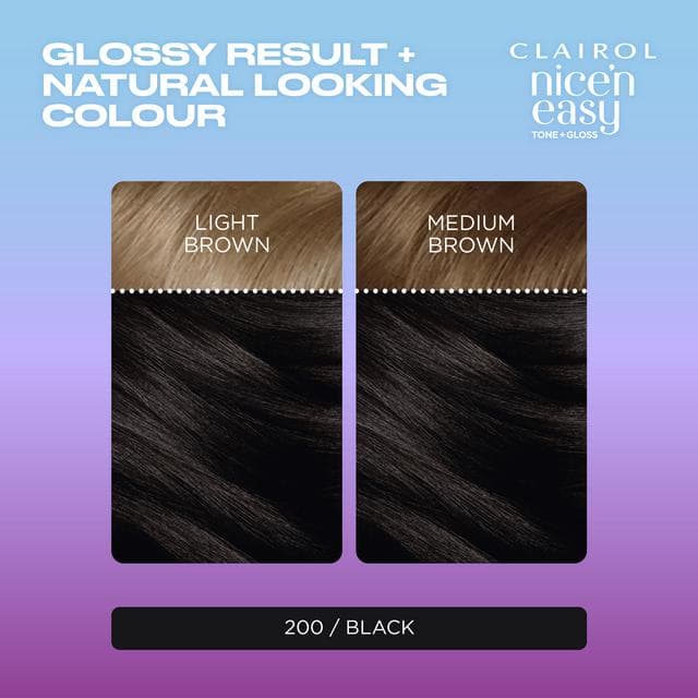 Clairol Nice'N Easy Tone+Gloss Black 200/83 Semi Permanent Hair Dye - gallery image 2