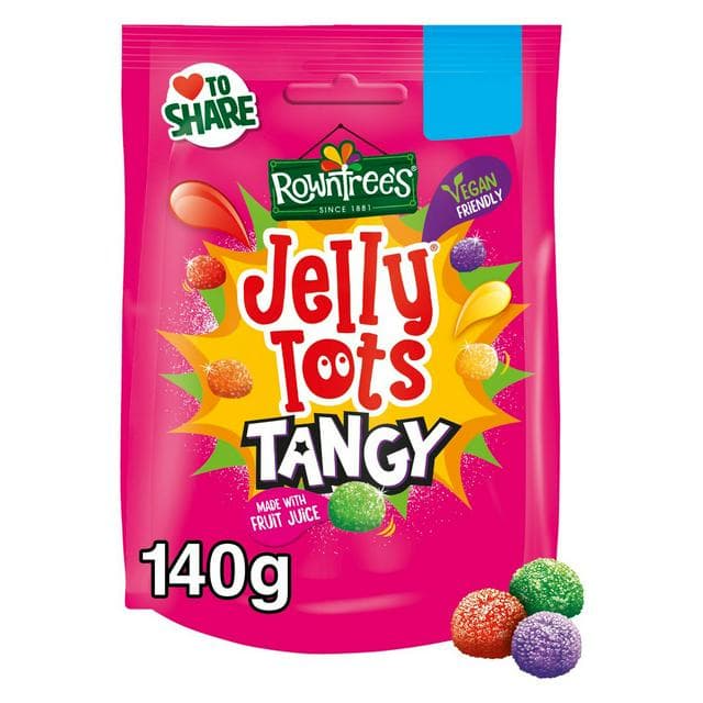 Rowntree's Jelly Tots Tangy Sweets Sharing Bag 140g - gallery image 1