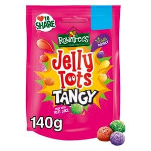 Rowntree's Jelly Tots Tangy Sweets Sharing Bag 140g