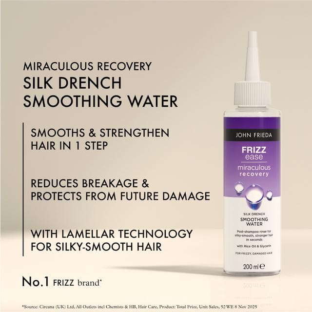 John Frieda Frizz Ease Miraculous Recovery Silk Drench Smoothing Water 200ml - gallery image 2