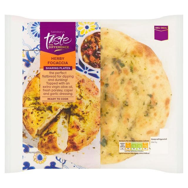 Sainsbury's Herby Focaccia, Taste the Difference 246g - gallery image 1