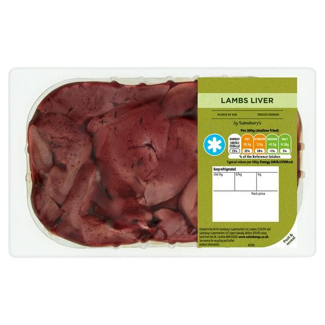 Sainsbury's British or New Zealand Lamb Liver (Approx. 450g) - gallery image 1