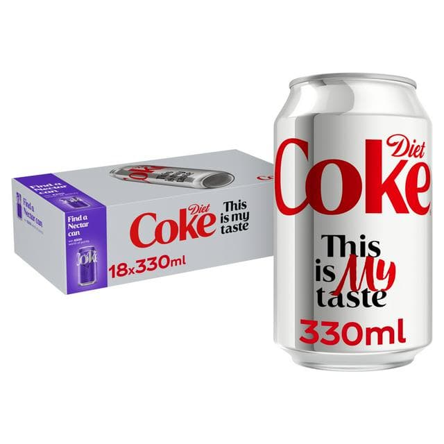 Diet Coke Cola 18 x 330ml Cans - gallery image 1