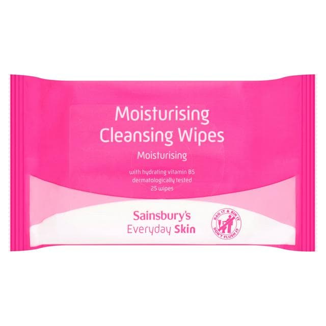 Sainsbury's Everyday Skin Moisturising Cleansing Wipes x25 - gallery image 1