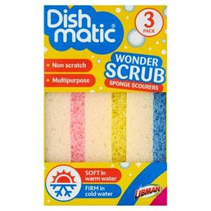 Dishmatic Wonder Scrub Sponge Scourers x3