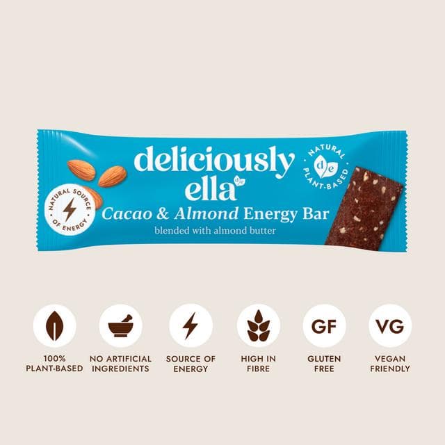 Deliciously Ella 50g Cacao & Almond Energy Snack Bar - gallery image 3