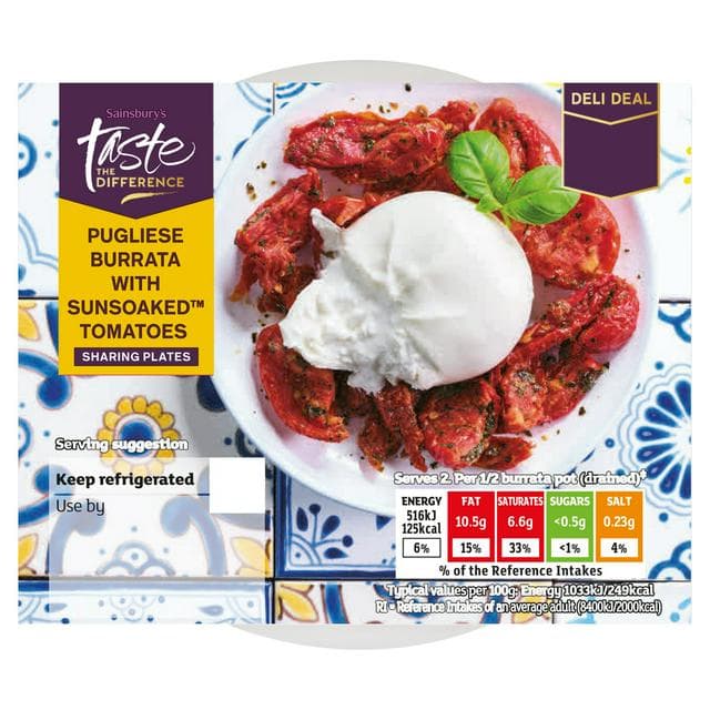 Sainsbury's Pugliese Burrata with Sunsoaked Tomatoes, Taste the Difference 340g - gallery image 1