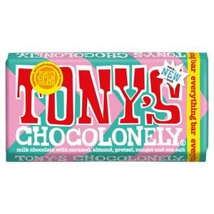 Tony's Chocolonely Milk Chocolate with Caramel, Pretzel, Almond, Nougat & Sea Salt 180g