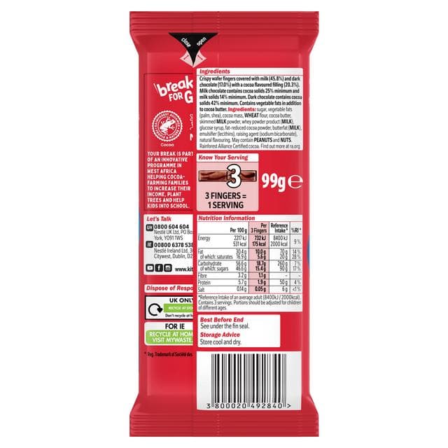 KitKat Double Chocolate Sharing Bar 99g - gallery image 3