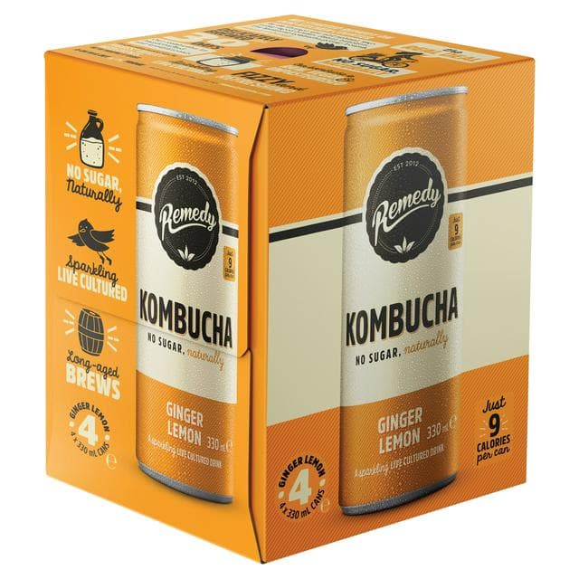 Remedy Kombucha Ginger Lemon 4 x 330ml - gallery image 1