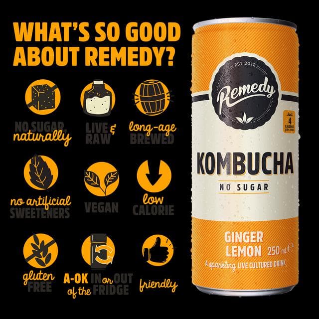 Remedy Kombucha Ginger Lemon 4 x 330ml - gallery image 2