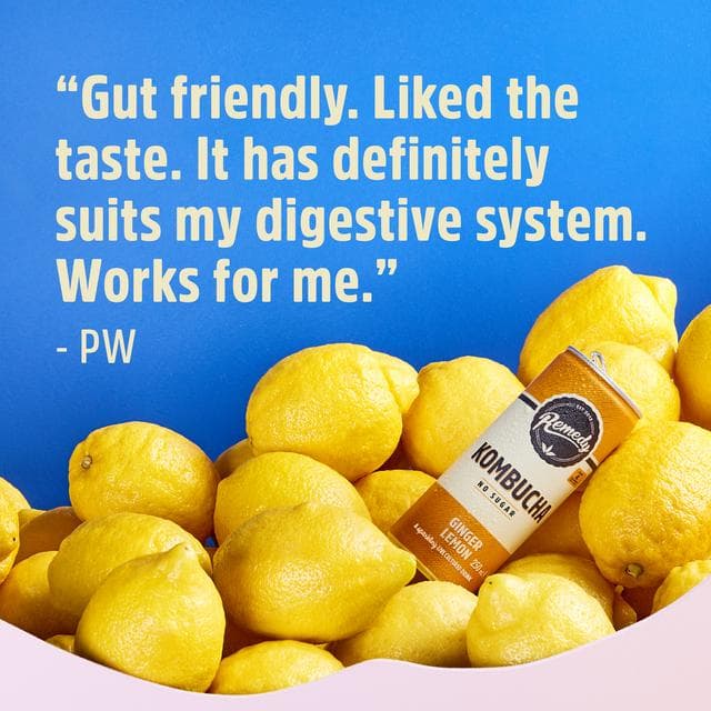 Remedy Kombucha Ginger Lemon 4 x 330ml - gallery image 3