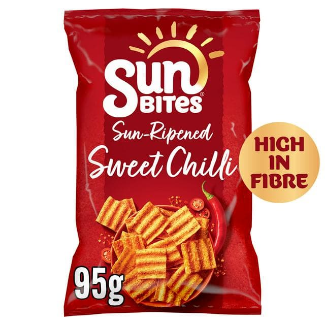Sun Bites 95g Sweet Chilli Wholegrain Snacks Sharing Bag Crisps - gallery image 1