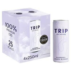 TRIP 4 x 250ml Raspberry Orange Blossom Sparkling Drink