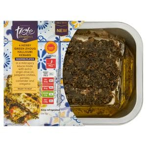 Sainsbury's Herby Green Zhoug Halloumi Kebabs, Taste the Difference x4 225g