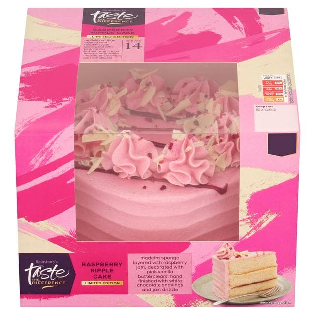 Sainsbury's Raspberry Ripple Celebration Birthday Cake, Limited Edition, Taste the Difference 955g - gallery image 1