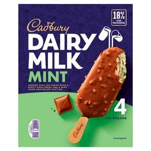 Cadbury Dairy Milk Mint Ice Cream 4 x 90ml