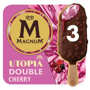 Magnum 3 x 85ml Utopia Double Cherry Ice Cream Sticks