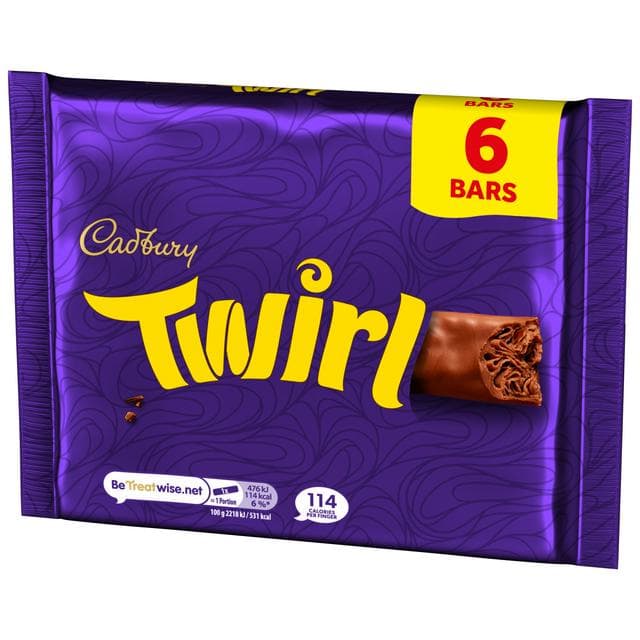 Cadbury Twirl 6 x Multipack Milk Chocolate Bar 129g - gallery image 2