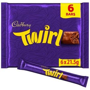 Cadbury Twirl 6 x Multipack Milk Chocolate Bar 129g