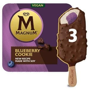 Magnum 3 x 90ml Collection Blueberry Cookie Vegan Ice Cream Sticks
