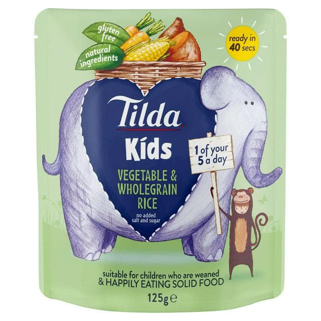 Tilda Kids Vegetable & Wholegrain Rice 125g - gallery image 1
