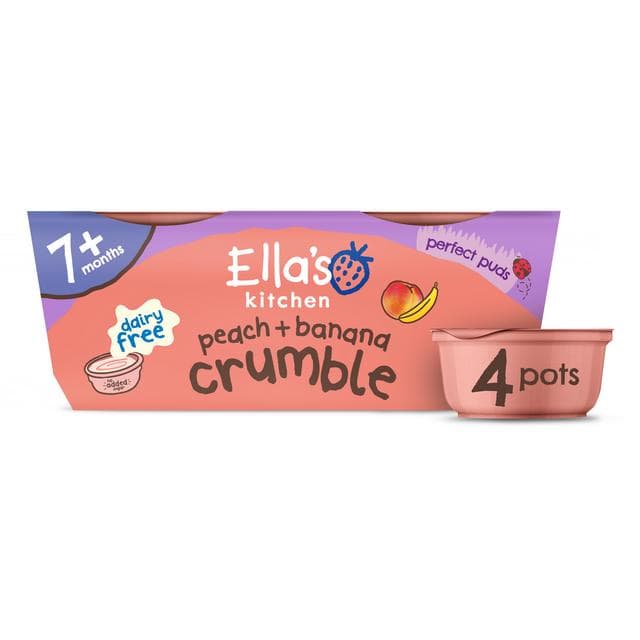 Ella's Kitchen Peach & Banana Crumble 7+ Months 4 x 80g - gallery image 2