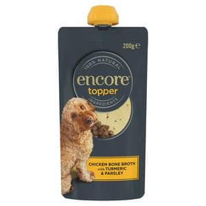 Encore Topper Chicken Bone Broth with Turmeric & Parsley Dog Food 200g
