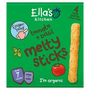 Ella's Kitchen Organic Tomato & Basil Melty Sticks Multipack Baby Snack 7+ Months 4 x 6g