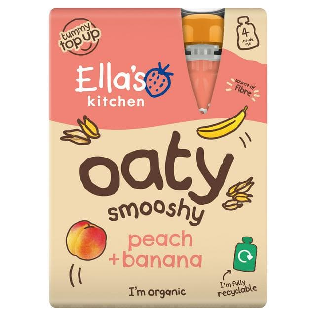 Ella's Kitchen Peach & Banana Oaty Smooshy 4 x 90g - gallery image 1