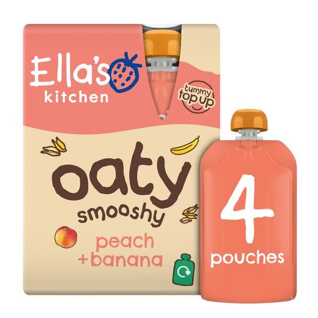 Ella's Kitchen Peach & Banana Oaty Smooshy 4 x 90g - gallery image 3