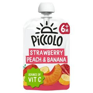 Piccolo Organic Strawberry, Banana & Peach Smooth 4+ Months 100g