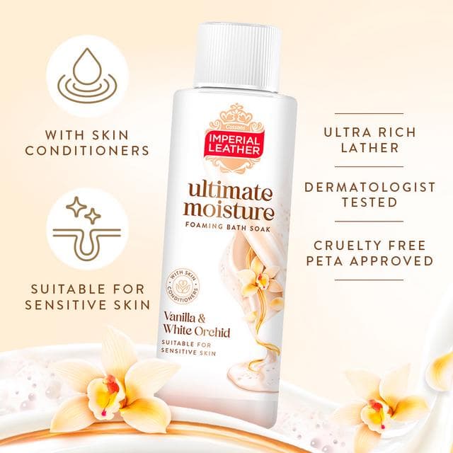 Imperial Leather 450ml Ultimate Moisture Vanilla & White Orchid Foaming Bath Soak - gallery image 2