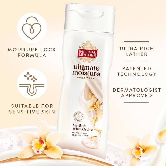 Imperial Leather Ultimate Moisture Vanilla & White Orchid Body Wash 450ml - gallery image 2