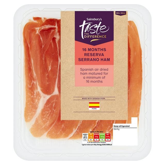 Sainsbury's 16 Month Reserve Serrano, Taste the Difference 70g - gallery image 1