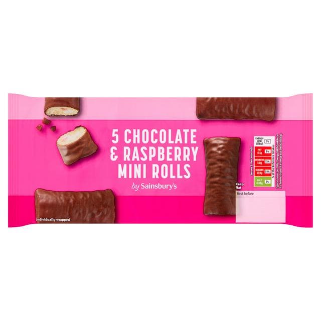 Sainsbury's Chocolate & Raspberry Mini Rolls x5 - gallery image 1