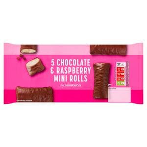 Sainsbury's Chocolate & Raspberry Mini Rolls x5