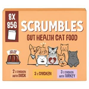 Scrumbles 8 x 85g Jelly Gut Health Wet Cat Food