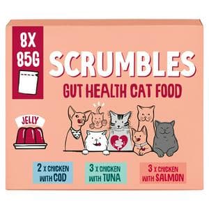Scrumbles 8 x 85g Jelly Gut Health Wet Cat Food