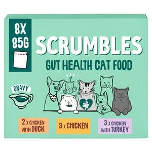 Scrumbles 8 x 85g Gravy Gut Health Wet Cat Food