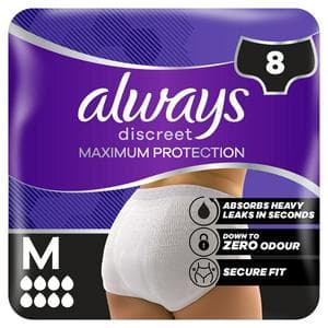 Always Discreet Incontinence Pants Maximum Protection Size M x8
